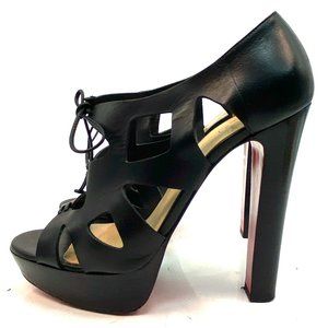 Christian Louboutin Fossile 140 Black Leather Booties 39